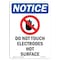 Signmission OSHA Notice Sign, 14" H, 10" W, Rigid Plastic, Do Not Touch Electrodes Sign With Symbol, Portrait OS-NS-P-1014-V-11387 - alternate 1